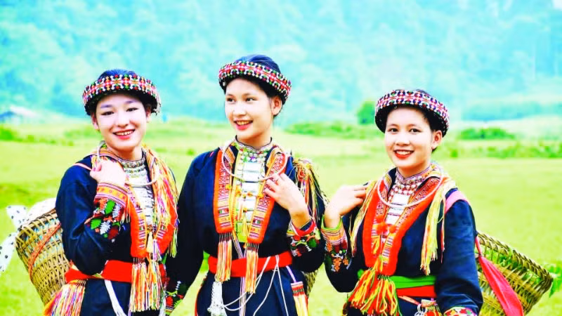 Nét hoa văn trên trang phục của đồng bào Dao xã Lâm Thượng, tỉnh Lào Cai.