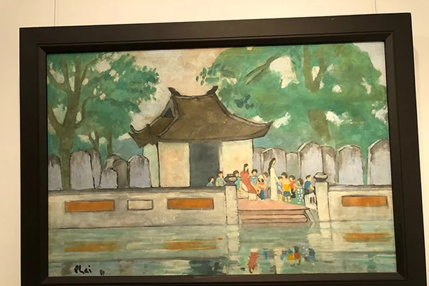 Thăm Văn Miếu. Tranh Tô Ngọc Vân, năm 1948.