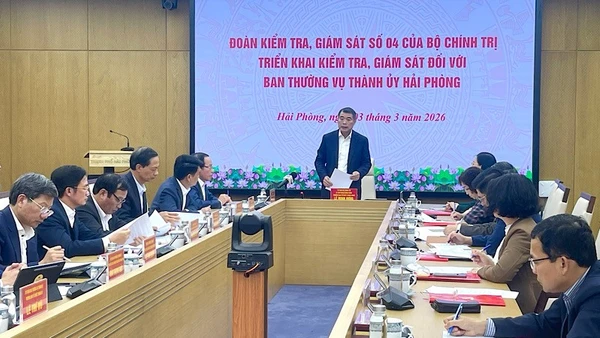 Đoàn kiểm tra, giám sát của Bộ Chính trị, Ban Bí thư tổ chức công bố quyết định kiểm tra, giám sát đối với Ban Thường vụ Thành ủy Hải Phòng.