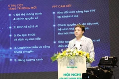 Ông Nguyễn Văn Khoa, Tổng giám đốc Tập đoàn FPT phát biểu tại Hội nghị gặp mặt doanh nghiệp, nhà đầu tư tỉnh Khánh Hòa năm 2025.