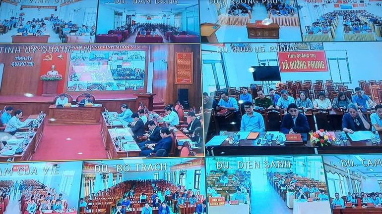 Hội nghị được kết nối tới trụ sở của 78 đơn vị cấp xã trong tỉnh Quảng Trị. z7173412229772-6c032d3621cbe52ceda958e7d62be83f.jpg