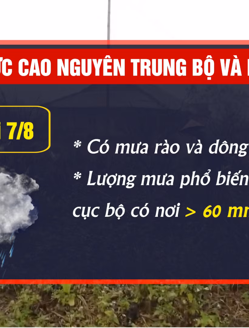 [Video] Chiều và tối 7/8, nhiều khu vực tiếp tục có mưa dông, cục bộ mưa to