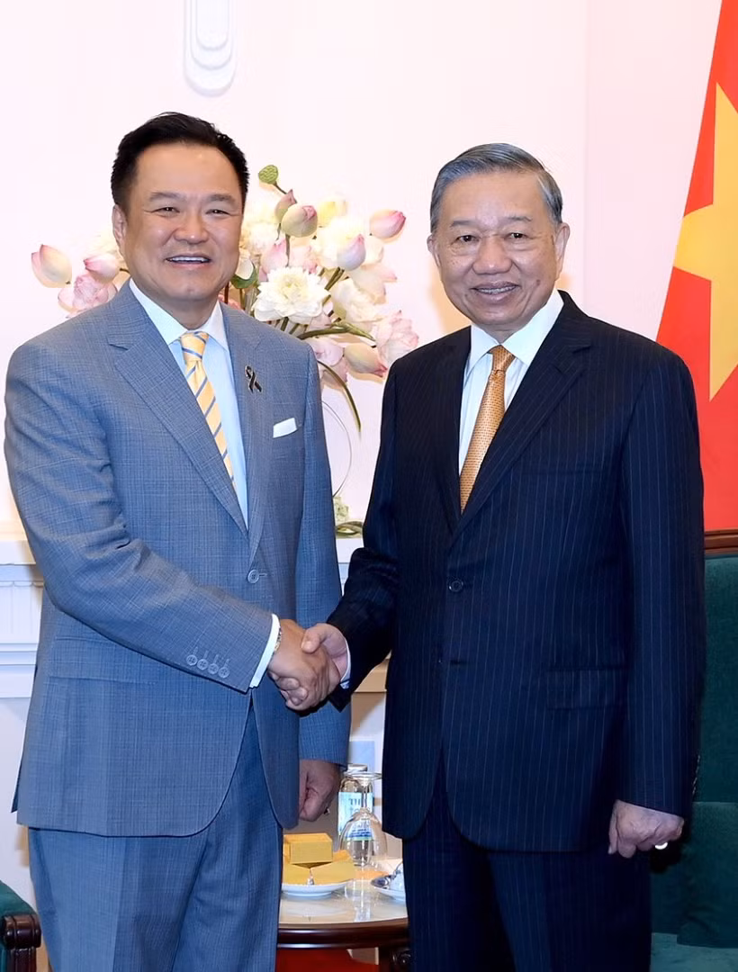 Tổng Bí thư, Chủ tịch nước Tô Lâm tiếp Thủ tướng Thái Lan Anutin Charnvirakul thăm chính thức Việt Nam và tham dự Diễn đàn Tương lai ASEAN lần thứ ba. (Ảnh: ĐĂNG KHOA) 