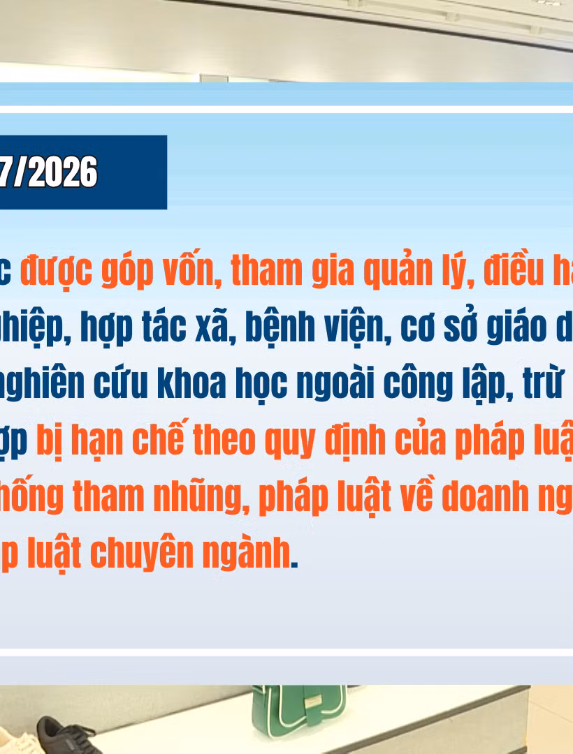 [Video] Từ 1/7/2026, viên chức được góp vốn, tham gia quản lý doanh nghiệp