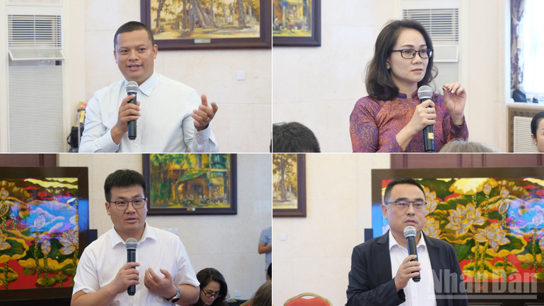 Đại diện doanh nghiệp hai nước Việt-Trung phát biểu tại Hội nghị. ndo_br_anh-04-dn.jpg