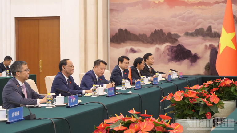 Phó Chủ tịch Quốc hội Trần Quang Phương phát biểu tại buổi hội đàm. ndo_br_a03-p2293607.jpg