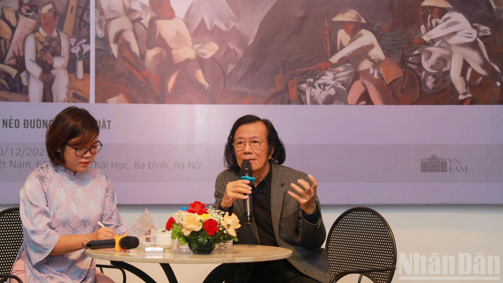 Họa sĩ, nhà giáo Lê Anh Vân chia sẻ về hành trình theo đuổi nghệ thuật. (Ảnh: Bảo tàng Mỹ thuật Việt Nam)