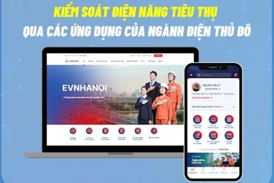 Kiểm soát điện năng tiêu thụ thông qua các ứng dụng. (Ảnh: EVNHANOI)