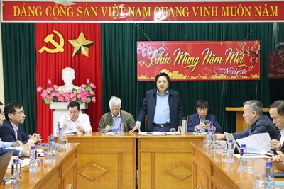 Tổng giám đốc EVNNPT Trương Hữu Thành chủ trì cuộc họp với các đơn vị liên quan và yêu cầu các nhà thầu cần quyết tâm cao, nỗ lực lớn để đưa dự án về đích. 