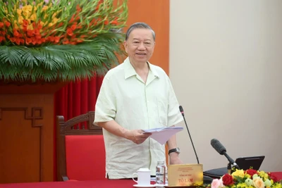 Tổng Bí thư Tô Lâm đã có buổi làm việc với Đảng uỷ Bộ Y tế, các ban, bộ, ngành Trung ương và địa phương. (Ảnh: ĐĂNG KHOA)