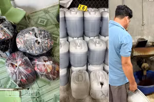 Hiện trường nơi Đỗ Văn Quý sản xuất cà-phê bột giả.