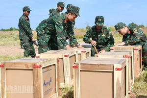 Dàn pháo hoa hiện đại đã sẵn sàng tại khu vực phường Rạch Giá.