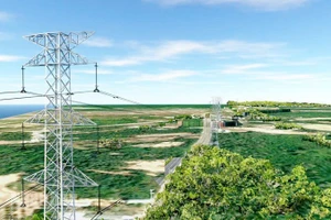 Mô hình phần đường dây đấu nối Trạm biến áp 220/110 kV Phú Quốc.