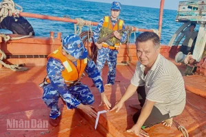 Lực lượng Cảnh sát biển niêm phong hàng hóa vi phạm trên tàu BV 98768 TS.