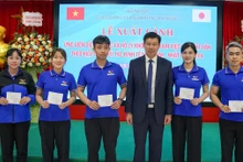 Lễ xuất cảnh cho ứng viên điều dưỡng, nhân viên chăm sóc sang làm việc tại Nhật Bản theo chương trình EPA - khóa 12, tháng 6/2025. (Ảnh Dolab)