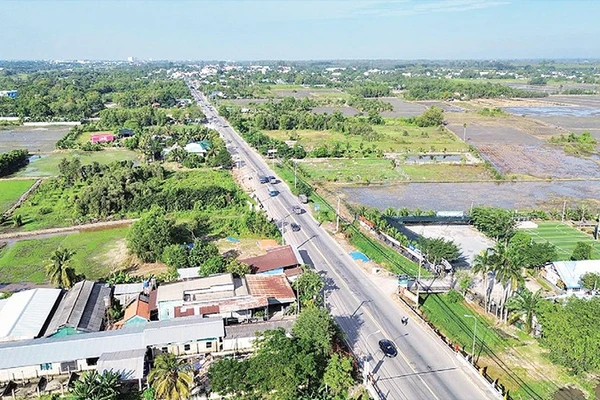 Tỉnh lộ 8, khu vực Củ Chi, Thành phố Hồ Chí Minh có đất nông nghiệp, nằm trong dự án cao tốc Thành phố Hồ Chí Minh-Mộc Bài.