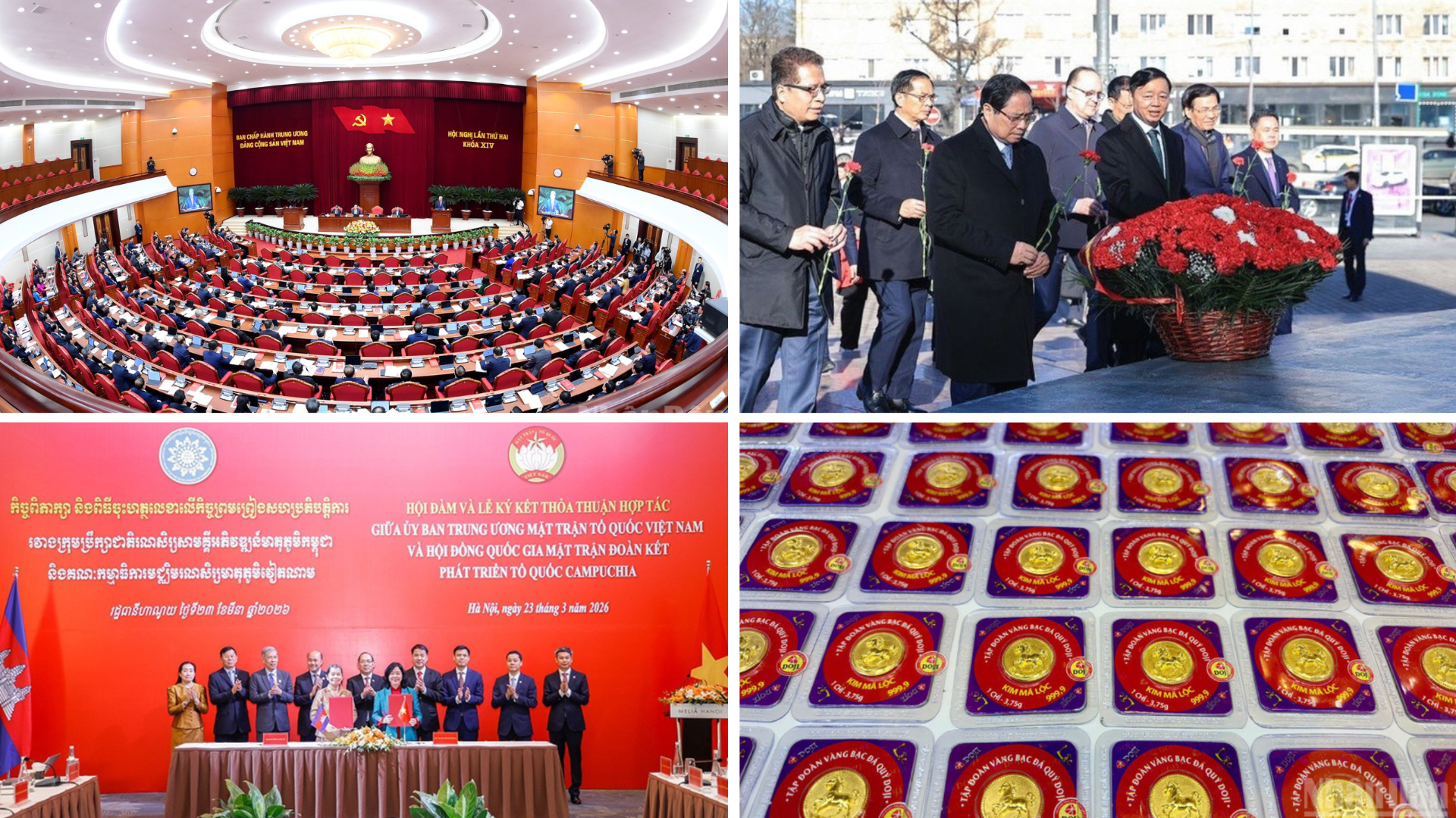 Tin nổi bật ngày 23/3: Khai mạc Hội nghị lần thứ 2 Ban Chấp hành Trung ương Đảng khóa XIV; Giá vàng giảm mạnh, xuống quanh mức 164-166 triệu đồng/lượng