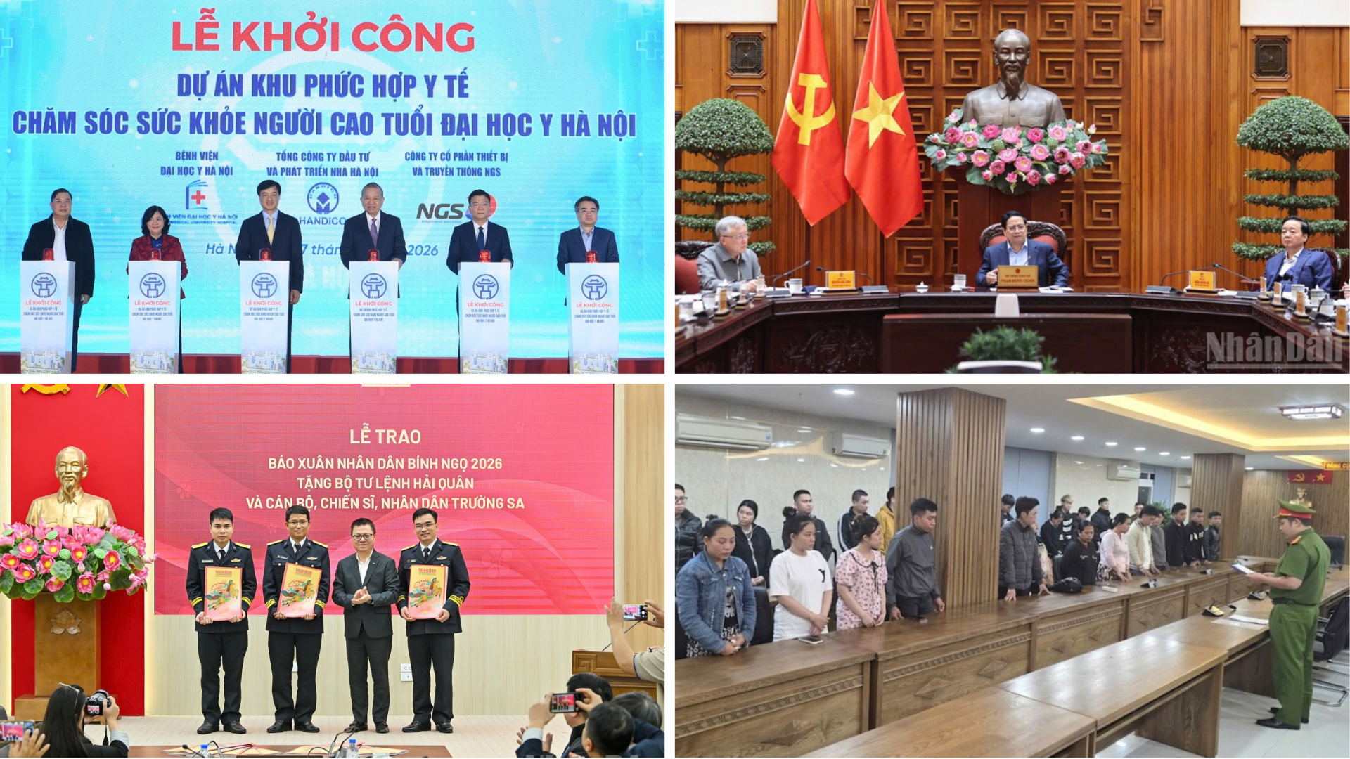 Tin nổi bật ngày 17/1: Tổng Bí thư dự lễ khởi công Dự án khu phức hợp y tế-chăm sóc sức khỏe người cao tuổi Đại học Y Hà Nội; Báo Nhân Dân trao 5.000 số báo Xuân Bính Ngọ tặng cán bộ, chiến sĩ biên giới, hải đảo