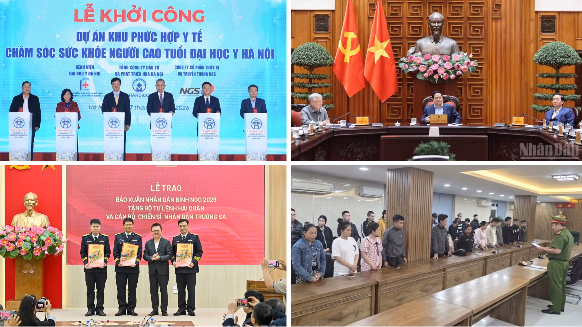 Tin nổi bật ngày 17/1: Tổng Bí thư dự lễ khởi công Dự án khu phức hợp y tế-chăm sóc sức khỏe người cao tuổi Đại học Y Hà Nội; Báo Nhân Dân trao 5.000 số báo Xuân Bính Ngọ tặng cán bộ, chiến sĩ biên giới, hải đảo