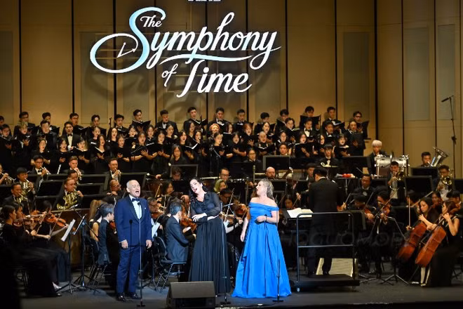 Chương trình hòa nhạc đặc biệt “The Symphony of Time” mở màn chuỗi hoạt động kỷ niệm 3 năm khánh thành Nhà hát Hồ Gươm (9/7/2023-9/7/2026). (Ảnh: Nhà hát Hồ Gươm)