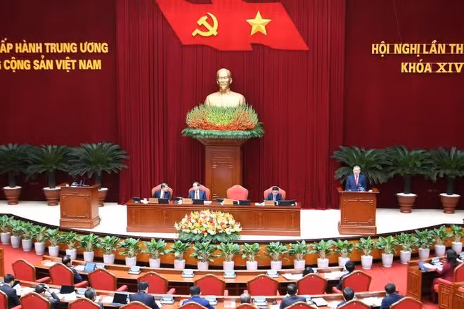 Hội nghị lần thứ hai Ban Chấp hành Trung ương Đảng khóa XIV. (Ảnh: ĐĂNG KHOA)