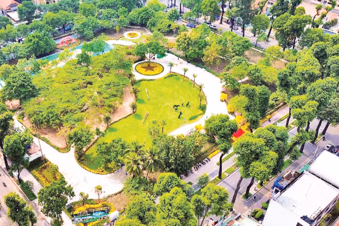 Công viên Phan Đình Phùng (phường Xuân Hòa) sau chỉnh trang, cải tạo.
