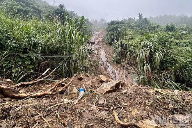 Mưa lớn khiến các xã miền núi tỉnh Quảng Ngãi liên tục xảy ra sạt lở núi.