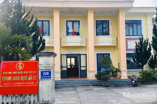Trụ sở Phòng giao dịch số 27-Kho bạc Nhà nước khu vực XV tại xã Măng Đen, tỉnh Quảng Ngãi.