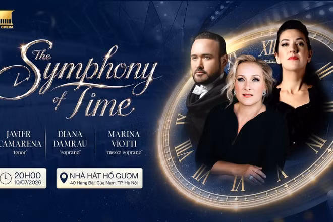 Hòa nhạc đặc biệt mang tên “The Symphony of Time” - kỷ niệm 3 năm khánh thành Nhà hát Hồ Gươm (9/7/2023-9/7/2026). (Nguồn: Nhà hát Hồ Gươm)