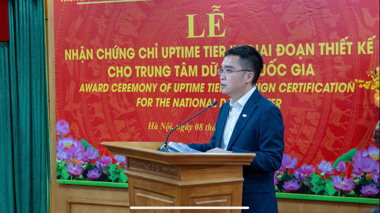 Ông Nguyễn Hoàng Minh, Tổng Giám đốc FPT IS, Tập đoàn FPT phát biểu tại Lễ nhận chứng chỉ. 9b326914e6216e7f3730.jpg