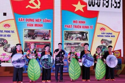 Một tiết mục trong Hội thi Dân vận khéo với chủ đề “Tuyên truyền xóa bỏ các hủ tục, phong tục, tập quán lạc hậu xây dựng nếp sống văn minh trong nhân dân các dân tộc tỉnh Lai Châu”.