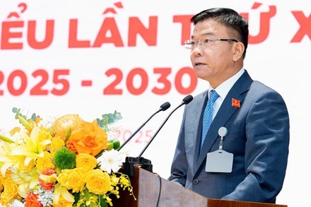 Đồng chí Lê Thành Long, Ủy viên Trung ương Đảng, Ủy viên Ban Thường vụ Đảng ủy Chính phủ, Phó Thủ tướng Chính phủ tới dự và phát biểu chỉ đạo Đại hội đại biểu lần thứ XI nhiệm kỳ 2025-2030 của Đảng bộ Agribank.