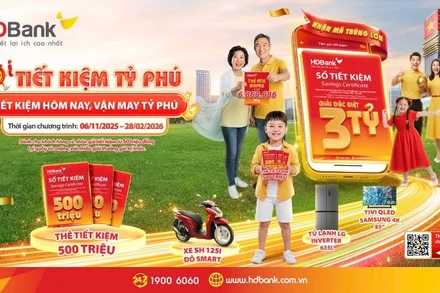 Gửi tiết kiệm HDBank với cơ hội trúng giải đặc biệt tới 3 tỷ đồng 