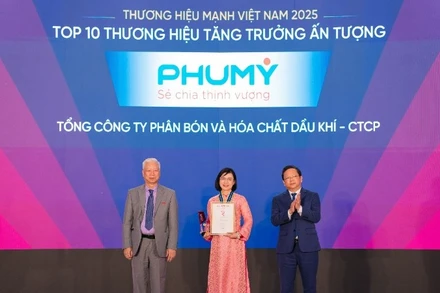 Phú Mỹ nhận Danh hiệu Top 10 Thương hiệu mạnh tăng trưởng ấn tượng 2025 trong Top 50 Thương hiệu mạnh 2025.