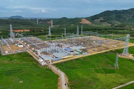 Toàn cảnh Trạm biến áp 500kV Vĩnh Yên.