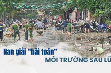 Nan giải "bài toán" môi trường sau lũ.