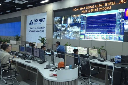Phòng điều hành sản xuất tại Công ty cổ phần thép Hòa Phát Dung Quất, tỉnh Quảng Ngãi. (Ảnh MINH KHÔI)
