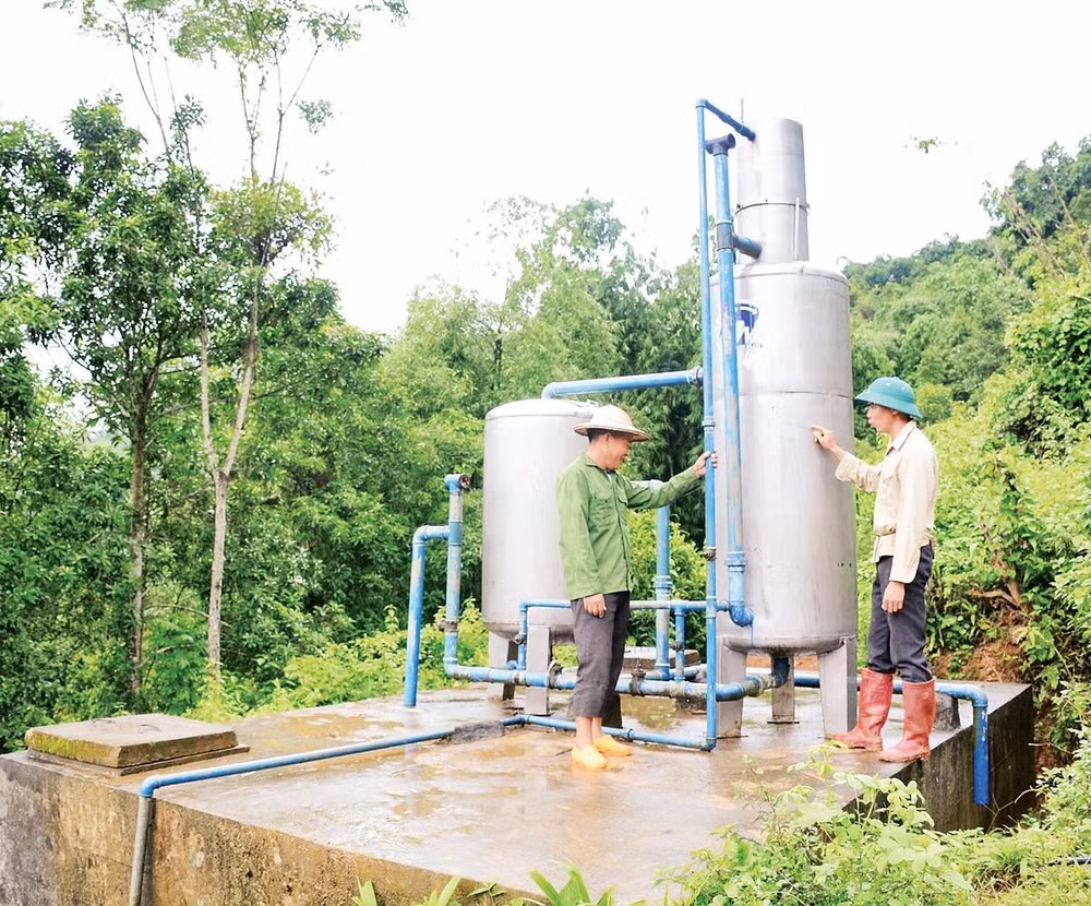 Công trình cấp nước tập trung xã Hồng Thái (Tuyên Quang) phục vụ nước sạch cho người dân.
