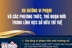 [Infographic] Xu hướng vi phạm và các phương thức, thủ đoạn mới trong lĩnh vực sở hữu trí tuệ