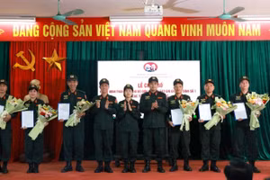 Lễ công bố Quyết định thành lập Chi bộ Đảng Đơn vị Cảnh sát gìn giữ hòa bình Liên hợp quốc số 1 Bộ Công an và các Tổ Đảng trực thuộc. (Ảnh: VNFPU1)