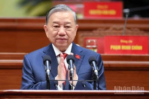 Tổng Bí thư Tô Lâm phát biểu tại phiên bế mạc Đại hội XIV. (Ảnh: THỦY NGUYÊN)