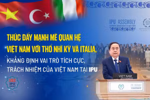 Thúc đẩy mạnh mẽ quan hệ Việt Nam với Thổ Nhĩ Kỳ và Italia, khẳng định vai trò tích cực, trách nhiệm của Việt Nam tại IPU