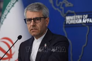 Người phát ngôn Bộ Ngoại giao Iran Esmaeil Baghaei phát biểu tại cuộc họp báo ở Tehran. (Ảnh: THX/TTXVN)