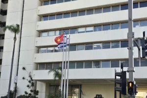 Đại sứ quán Việt Nam tại Israel nằm trong tòa nhà Beit Amot, phố Sha’ul Hamelech, Tel Aviv, Israel. (Ảnh: TTXVN)