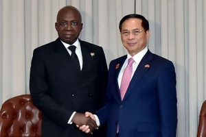 Phó Thủ tướng Chính phủ, Bộ trưởng Ngoại giao Bùi Thanh Sơn gặp Bộ trưởng Ngoại giao Angola Téte António. (Ảnh: Báo Thế giới & Việt Nam)