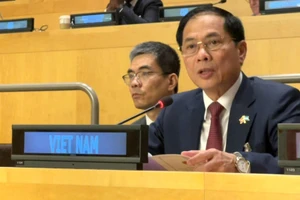 Phó Thủ tướng Bùi Thanh Sơn phát biểu tại Hội nghị Thượng đỉnh về nền kinh tế toàn cầu bền vững, bao trùm và có sức chống chịu. (Ảnh: Bộ Ngoại giao)