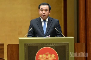 Bộ trưởng Nông nghiệp và Môi trường Trần Đức Thắng phát biểu giải trình vấn đề đại biểu Quốc hội nêu. (Ảnh: DUY LINH)