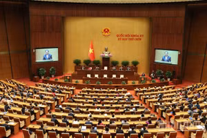 Toàn cảnh phiên bế mạc Kỳ họp thứ 9, Quốc hội khóa XV, ngày 27/6/2025. (Ảnh: DUY LINH)