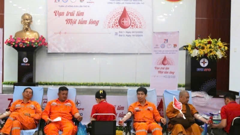 Một chương trình hiến máu nhân đạo được tổ chức tại Cần Thơ.