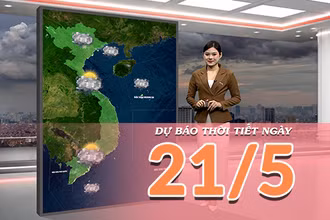 [Video] Dự báo thời tiết ngày 21/5/2026: Mưa to, dông diện rộng bao trùm khu vực Bắc Bộ và Bắc Trung Bộ